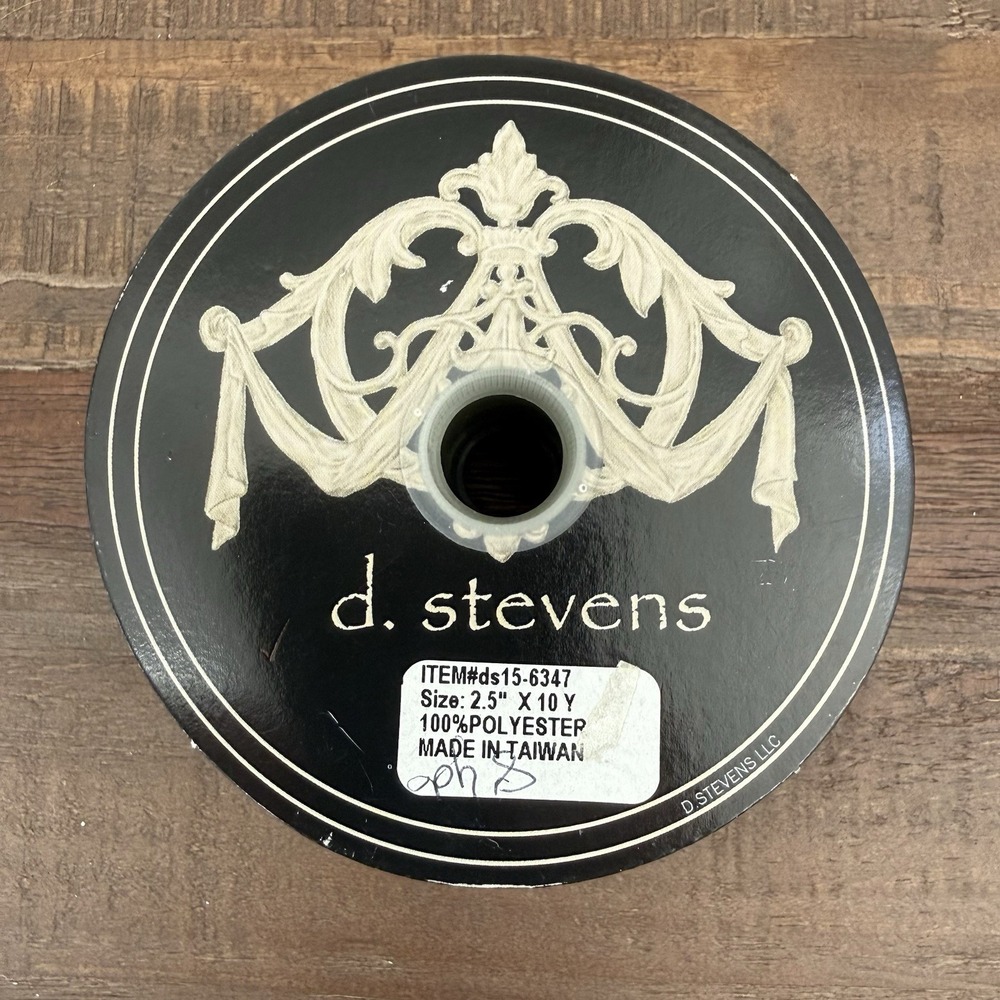 D. Stevens Wired Ribbon 2.5" Christmas Tree Pinecone Natural Metallic Gold Green - Picture 8 of 9